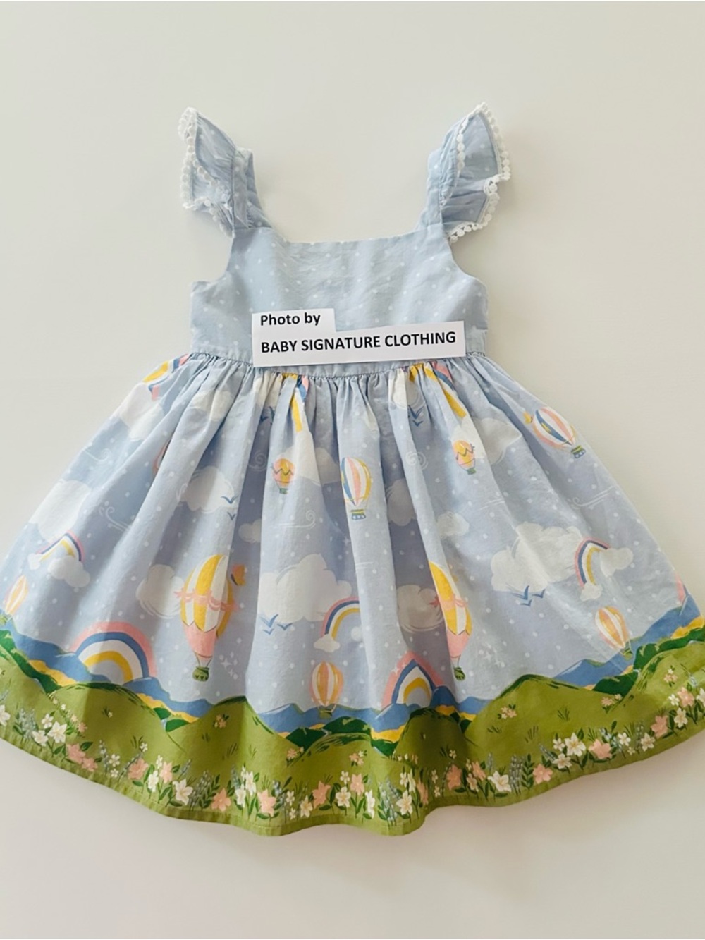 Cynthia Rowley 2T Toddler Girl Blue Hot Air Balloon Print Dress Spring Summer